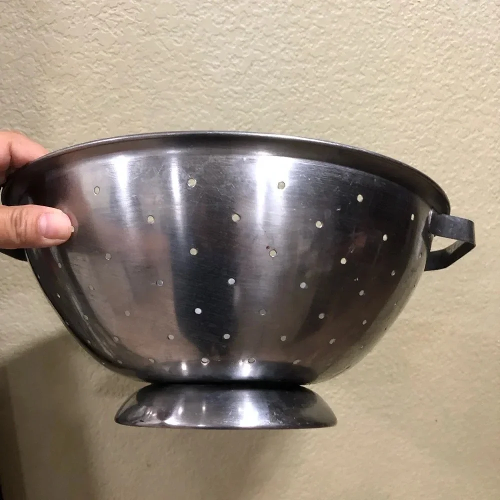 VTG STAINLESS STEEL METAL STRAINER WITH HANDLES MADE IN KOREA